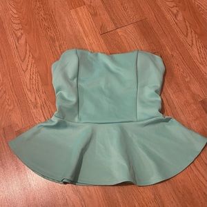 Strapless Peplum Blouse